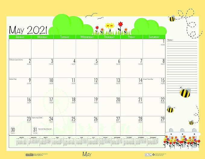House of Doolittle 2021 Monthly Seasonal Desk Pad Calendar, 18.5 x 13 Inches, January - December (HOD1396-21)
