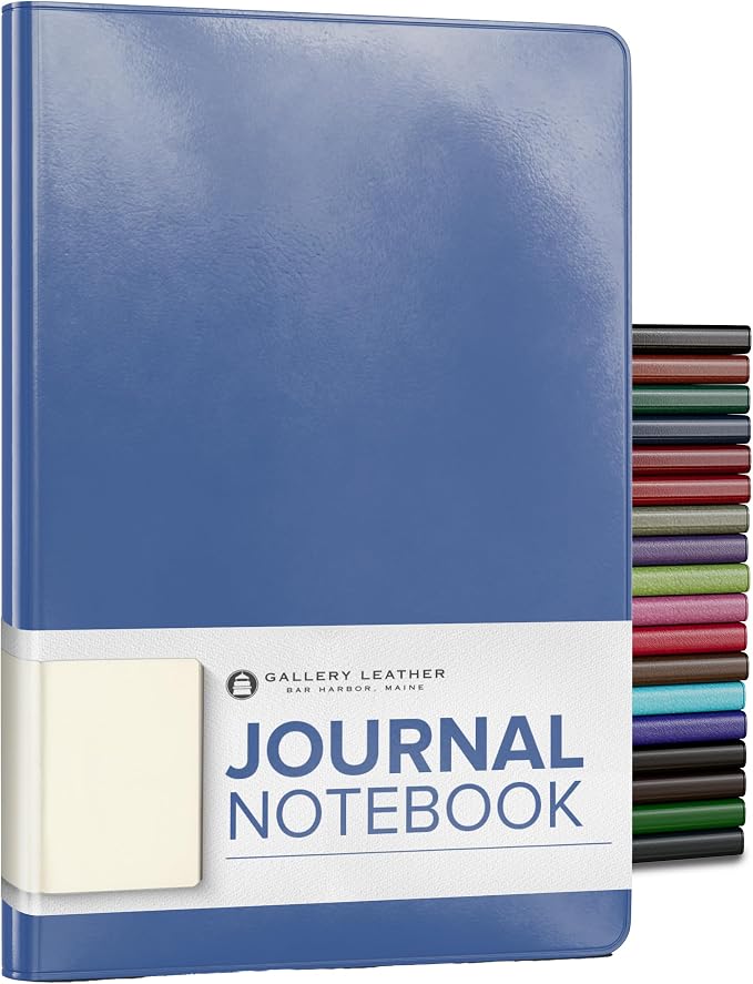 Gallery Leather Journal Notebook - 192 Pages, Softcover, For Men and Women | For Writing, Work & Travel, Handcrafted - Acadia Hydrangea - 8 x 5.5, Desk Blank