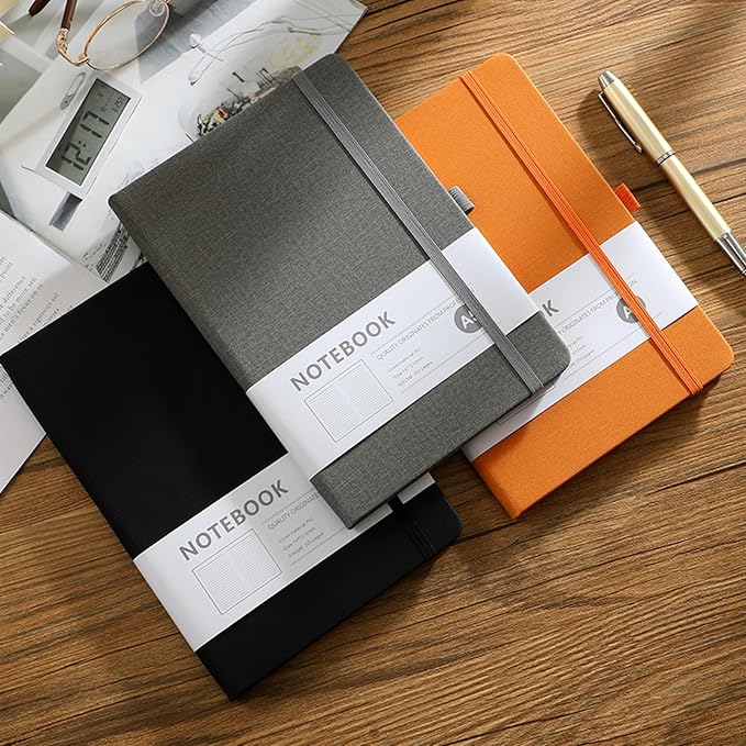 Custom Notebook and Personalized Ballpoint Pen Set, Customizable A5 Journal with Personalized Engraved Logo/Text/Image, 192 Pages, 8.3 x 5.8 Inches, Orange