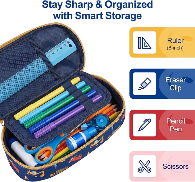 Bagseri Pencil Case for Girls - Large School Supplies Pouch for Class | Girls Pencil Case Wide Open, Kids Pen Bag with Multi-Slot, Cute Water Resistent Organizer, Purple Pink Tie-dye