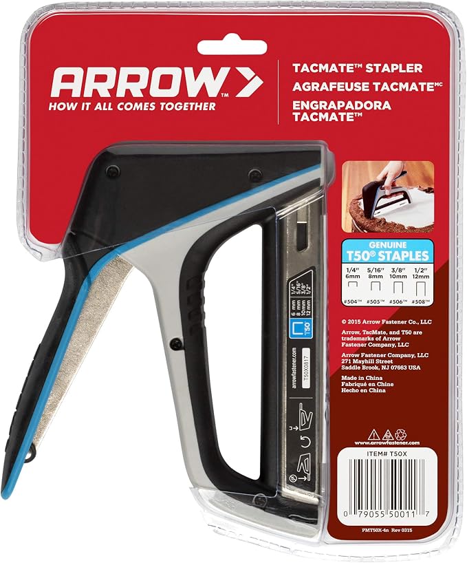 Arrow T50X Heavy-Duty Staple Gun for Upholstery, Furniture, Office, Decorating, Fits 1/4", 5/16”, 3/8", or 1/2" Staples | (Pack of 4)