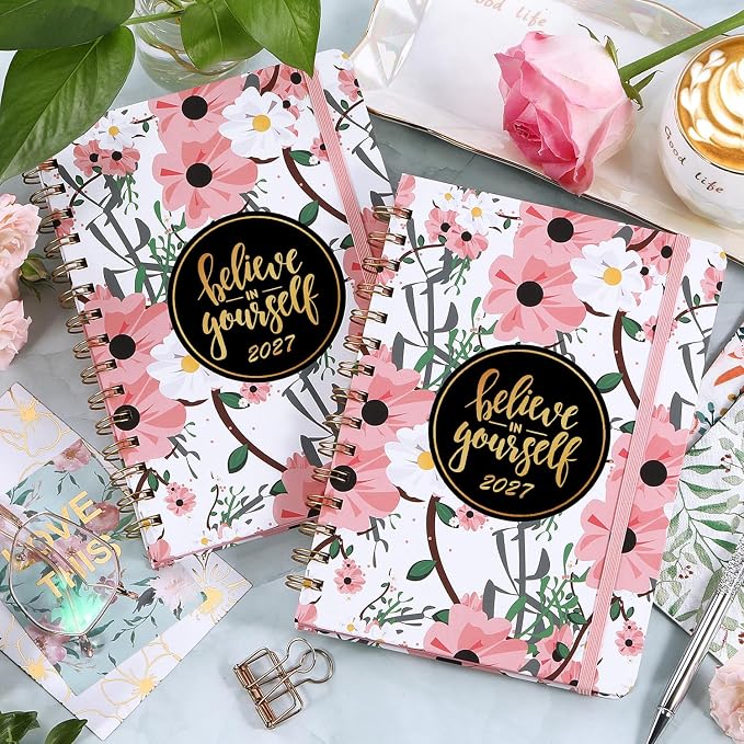 2027 Planner - Weekly & Monthly Planner 2027 with Tabs, 6.4" x 8.5", Jan 2027 - Dec 2027, Hardcover, Strong Binding, Thick Paper, Back Pocket, Elastic Closure, Inspirational Quotes