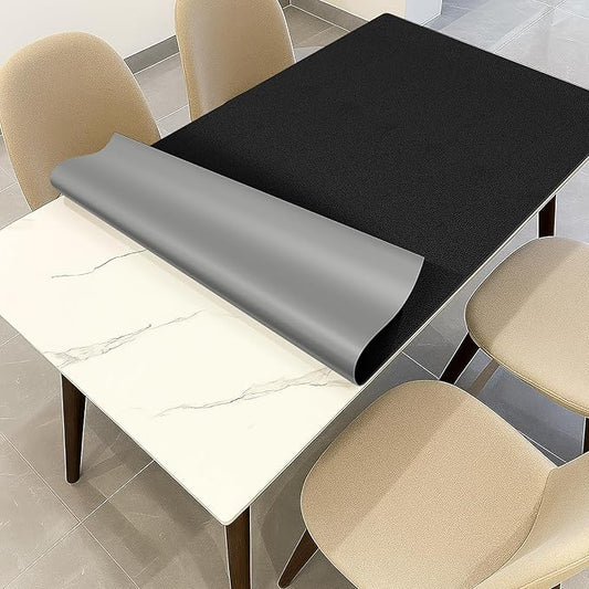Warmstar Leather Table Cover 40 x 90 Inch, 1.8MM Thick PVC Table Protector Waterproof, Desk Cover Protector Non-Slip Desk Pad for Kitchen, Dresser, Gaming Desk,Dining Room Table