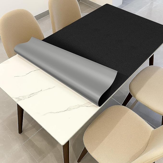 Warmstar Leather Table Cover 42 x 90 Inch, 1.8MM Thick PVC Table Protector Waterproof, Desk Cover Protector Non-Slip Desk Pad for Kitchen, Dresser, Gaming Desk,Dining Room Table