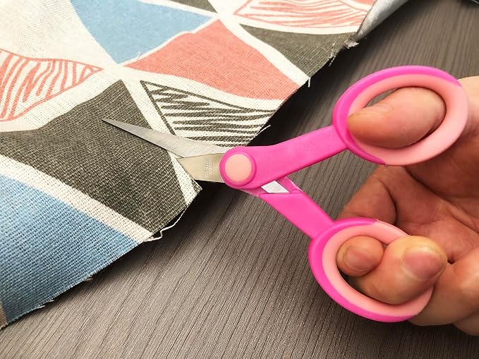 5 Inch Detail Scissors, Embroidery Scissor with Stainless Steel Blade, Soft Comfort-Grip, Straight Fine Tips Small Sewing Scissors Set, 3 Pack, Pink