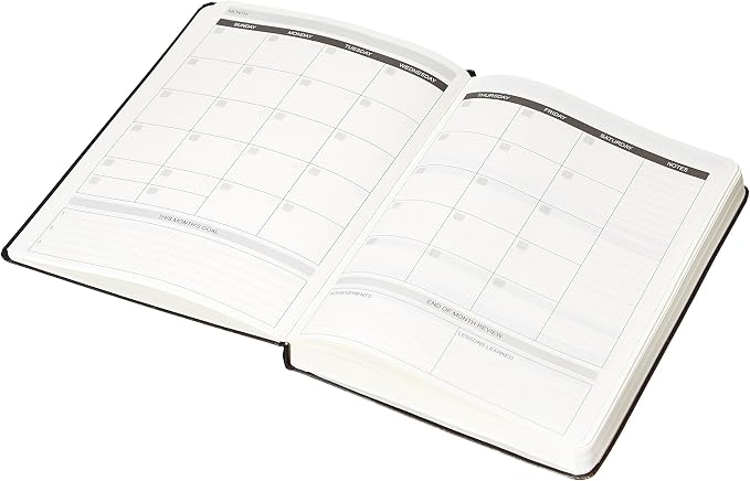 Amazon Basics(6 Months)Undated Planner - 5.8" x 8.25", Hard Cover