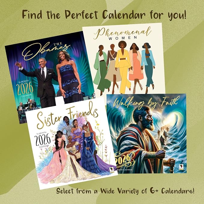 African American Expressions 2026 Wall Calendar – Too Blessed to Be Stressed – Monthly Calendar Celebrating Black Culture & History, 12x12 Hanging Calendar, 16 Months – Christian Gift for Women