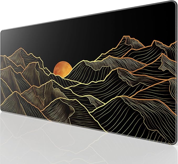 KTRIO Large Gaming Mouse Pad, Desk Mat, 31.5 x 15.7 in, Bright Rise, XXL | Smooth Micro-Weave Surface, Artistic Pattern Design, Non-Slip Rubber Base, Durable Stitched Edges, Office & Home Use