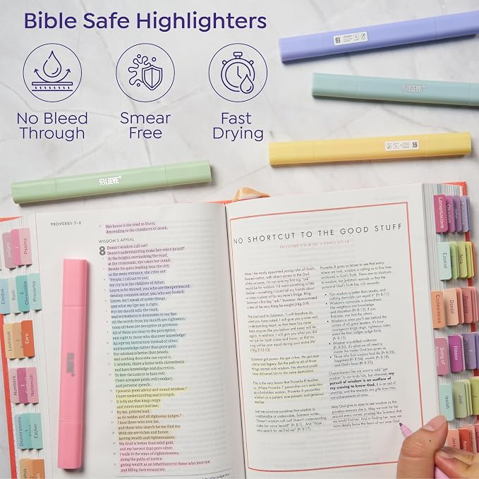 BLIEVE Bible Highlighters No Bleed Through, Pastel Colors, Dual Tip, 8 Pack | Aesthetic Cute Highlighters, Chisel Tip & Fine Point For Bible & Journaling, Back To School Supplies