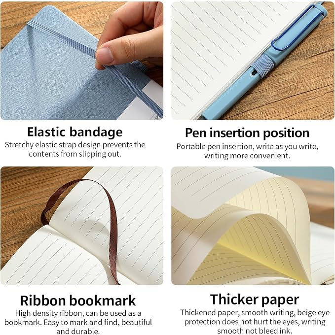 Custom Notebook and Personalized Ballpoint Pen Set, Customizable A5 Journal with Personalized Engraved Logo/Text/Image, 192 Pages, 8.3 x 5.8 Inches, Green