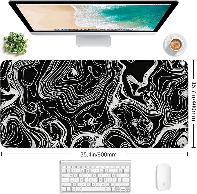 Marble Patterned XL Gaming Mouse Pad, Suitable for Office and Study Mouse Pads