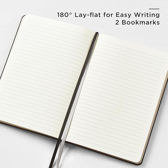 &And Per Se Lined Journal and Pen Set (3 Packs), A5 Leather Hardcover Notebook with Pen & Stationary Set, 160 Pages 100GSM Thick Ruled Paper Journal for Business Work Writing (Black)