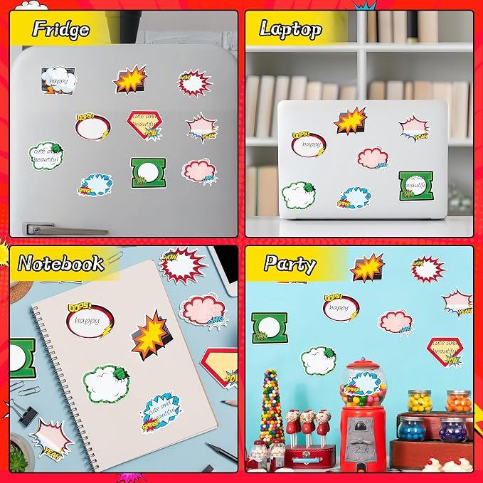 AgincBerry Hero Sticky Notes - 60PCS Cool Cartoon Hero Self-Stick Notes Mini Super Fun Hero Memo Pads Creative Shaped Notepad Writing Sticky Note for School Office Home Gift Tab Supplies
