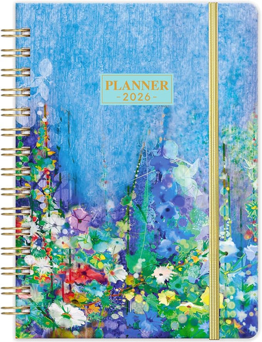 2026 Planner - Planner Weekly and Monthly 2026, JAN. 2026 - DEC. 2026, 6.4" x 8.5", 2026 Calendar Planner with Monthly Tabs, Sturdy Cover, Premium Paper, Back Pocket, Strong Twin-wire Binding