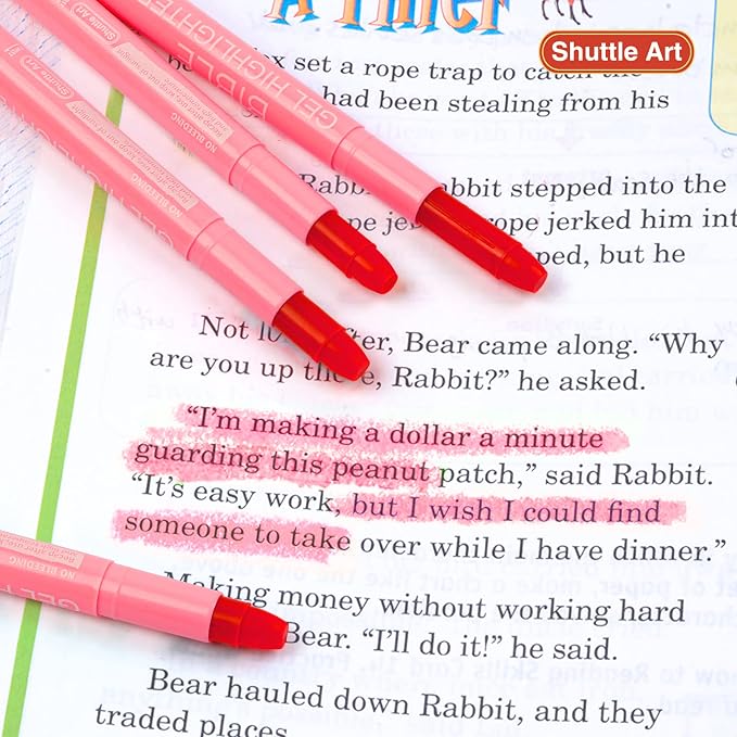 Shuttle Art 5 Pack Pink Gel Highlighters,Bible Highlighters,No Bleed Through, Bible Journaling Supplies,Great for Journaling, Highlighting and Studying
