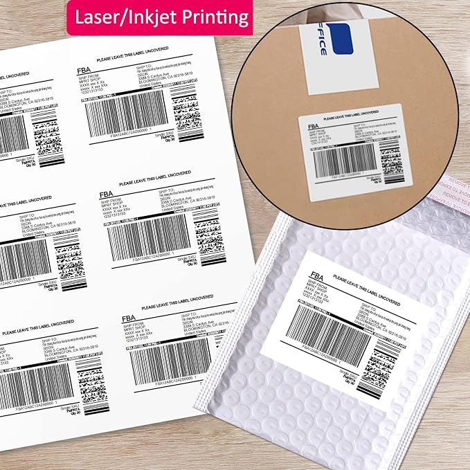MPRT 1000 Sheets 3-1/3" x 4" Shipping Address Labels Printable Label Stickers Paper for Laser/Inkjet Printer 6 per Page Mailing Labels, FBA Box Labels - Matte, 6000 Labels