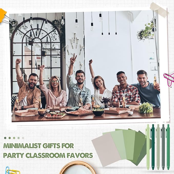 Eaasty 20 Set Mini Notebooks with Ballpoint Pens Bulk Back to School Gift Small Pocket Notepads Gradual Color Composition Journals and Pens for School Supplies Writing Notebooks (Green Series Colors)