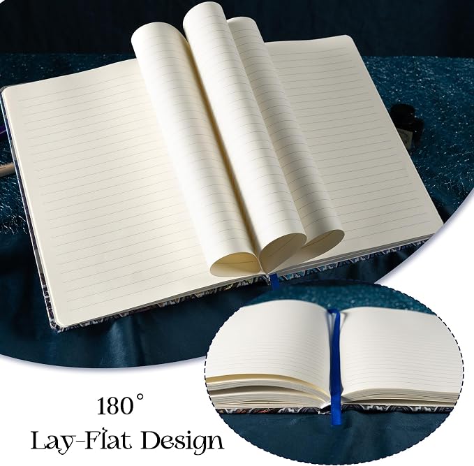 MGGAO B5 Lined Journal Notebook, Aesthetic Owl Embossed, Hardcover | Wide Ruled, 6.8" X 9.1", 192 Pages, Ribbon, Elastic Band, For Women & Men, For School & Office, Writing & Note Taking
