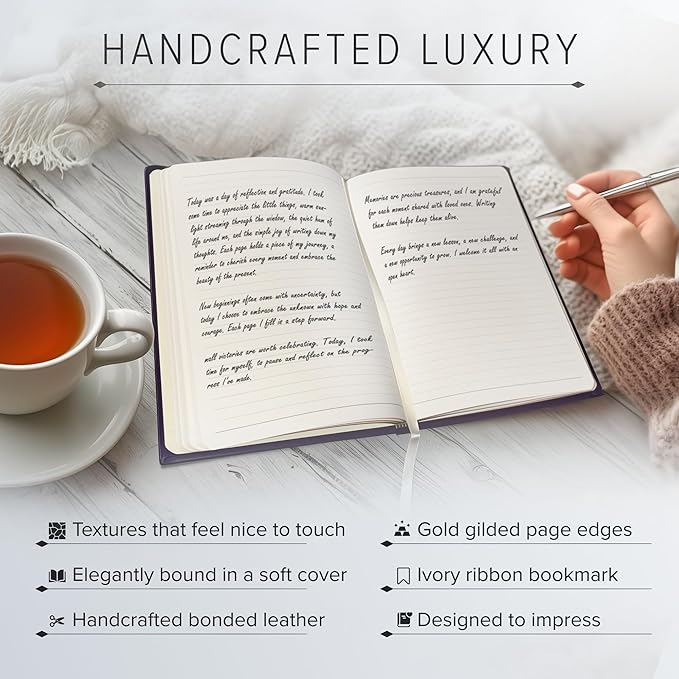 Gallery Leather Journal - Crafted in Maine, USA - Softcover, For Men and Women, For Writing, Work & Travel, 192 Lined Pages - A Safe Space for Your Thoughts - Acadia Tan, 8x5.5, Desk Lined