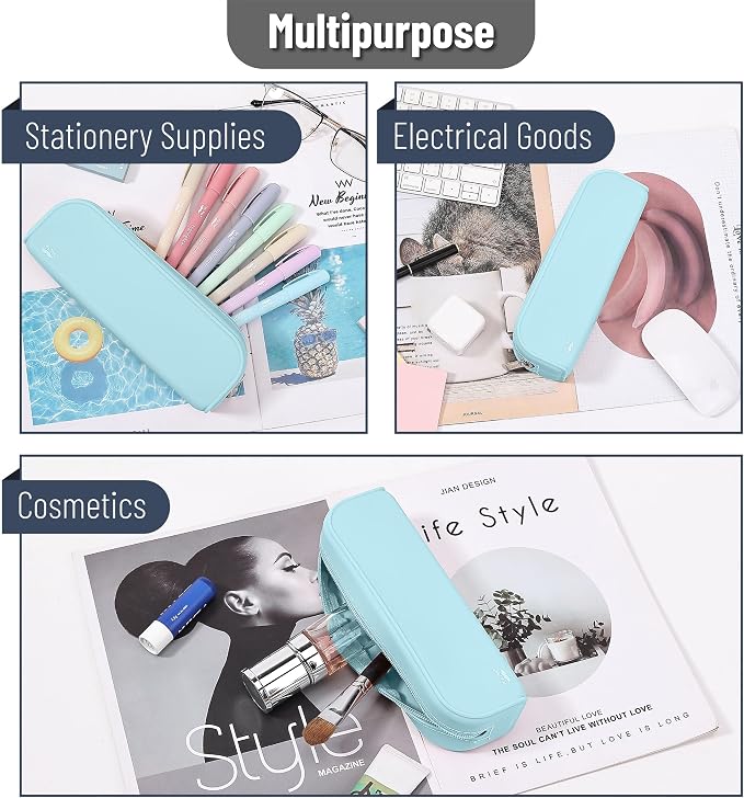 Mr. Pen- Silicone Pencil Case, Aesthetic Pencil Bag for Women, Makeup Pouch | Multifunctional Pouch for Stationery, Cosmetics and Electrical Goods Storage