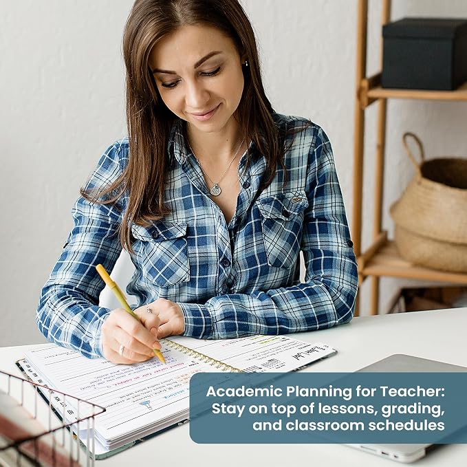 Planner 2026-2027, Academic Year Monthly and Weekly Calendar Planner, Jul 2026 - Jun 2027, Hardcover Teacher Student Planning Agenda book with Tabs, Perfect for School Office Supplies, 8.5" x 11" - Citrus Bloom