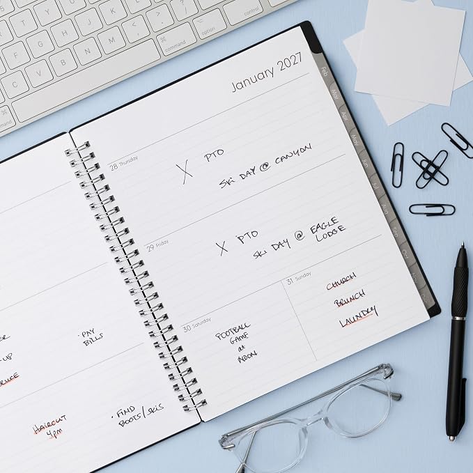Blue Sky 2027 Weekly & Monthly Planner Calendar, 7"x9", Enterprise | January 2027 - December 2027, Flexible Cover, Durable Twin Wire Binding, Laminated Tabs
