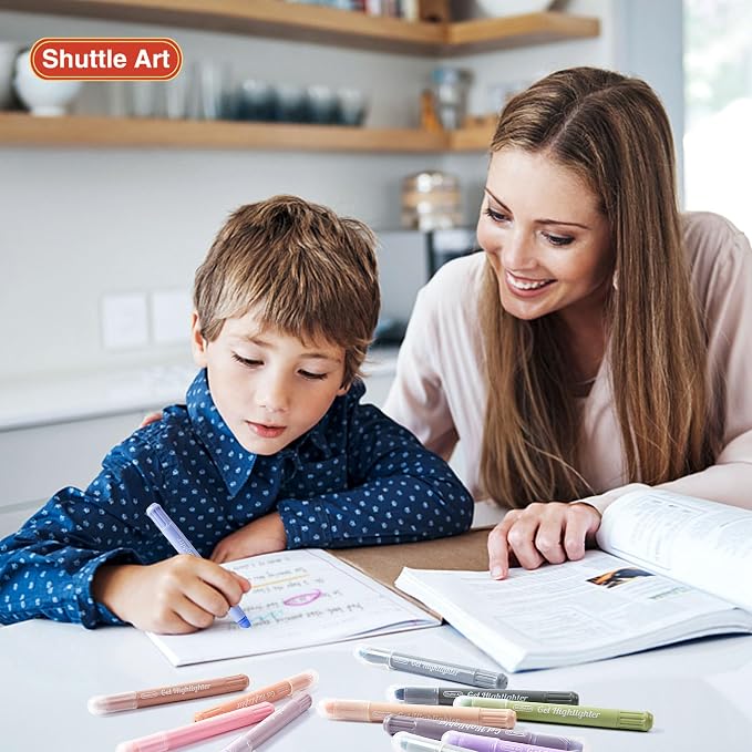 Shuttle Art Bible Highlighters and Pens No Bleed, 12 Mild Colors Gel Highlighters No Bleed Through, Bible Journaling Supplies, Great for Journaling Highlighting and Studying