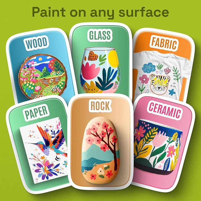 ARTISTRO 36 Precision Dual-Tip Acrylic Paint Markers – Paint Pens Set with Dot & Fine Tips for Fabric, Rock, Glass, Wood, Coloring Books – Arts & Crafts Gift – Classroom Must Haves & School Supplies