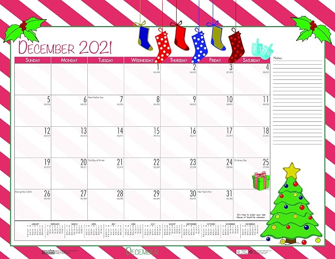 House of Doolittle 2021 Monthly Seasonal Desk Pad Calendar, 18.5 x 13 Inches, January - December (HOD1396-21)