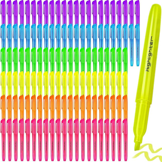 120 Pieces Highlighter Bulk Assorted Colors Highlighter Markers Chisel Tip Highlighter Pens for School Classroom Office (120)
