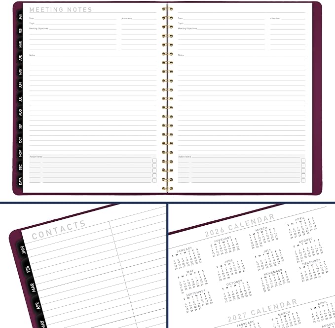 AT-A-GLANCE 2027 Appointment Book Planner, Weekly & Monthly, 8.25" x 11", Half-Hourly, Contemporary, Purple (70940X1427)