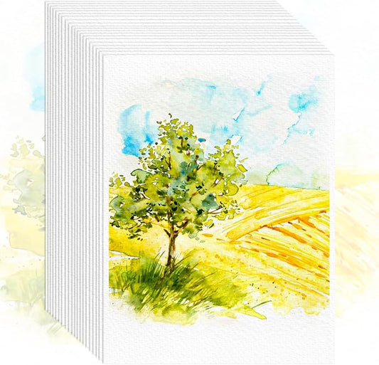 64 Sheets Watercolor Paper,5"x7" Water Color Paper,Loose Drawing Paper Bulk | 140lb/300gsm Artist Sketch Easel Acrylic Painting, Art Supplies for Kids Child Adults, Watercolors, Watercolor Paint Set