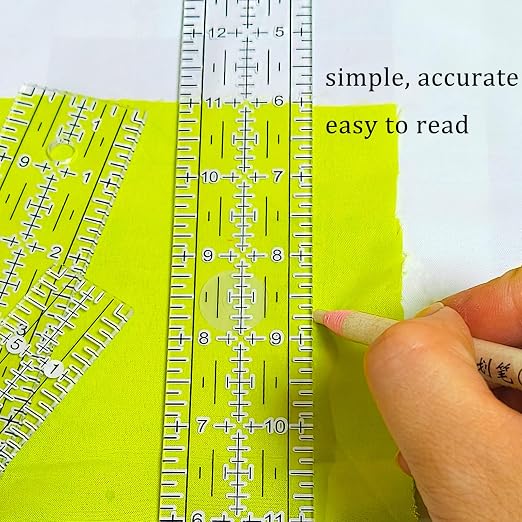 Sewing Ruler,5 Piece Quilting Rulers,3 x17 Inch,1.5 x17 Inch,3 x12 Inch,1.5 x10 Inch,1 x6 Inch,Acrylic Ruler,Cutting Ruler with Non-Slip Rings (Black and White)