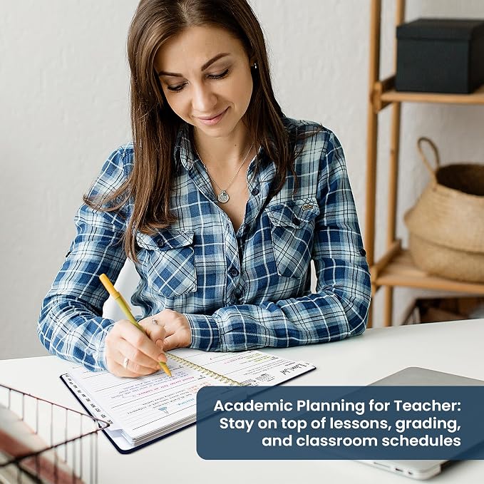 Planner 2026-2027, Academic Year Monthly and Weekly Calendar Planner, Jul 2026 - Jun 2027, Hardcover Teacher Student Planning Agenda book with Tabs, Perfect for School Office Supplies, 6.3" x 8.5" - Lunar Flight
