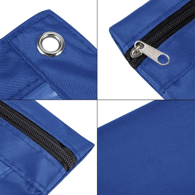 3-Ring Pen Pencil Pouch with Clear Window Stationery Bag Binder Case Classroom Organizers Blue