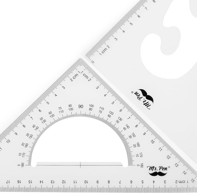 Mr. Pen- Triangle Ruler, 2 Pack, 22&15cm, 30/60 & 45/90 | Right Triangle Ruler for Drawing