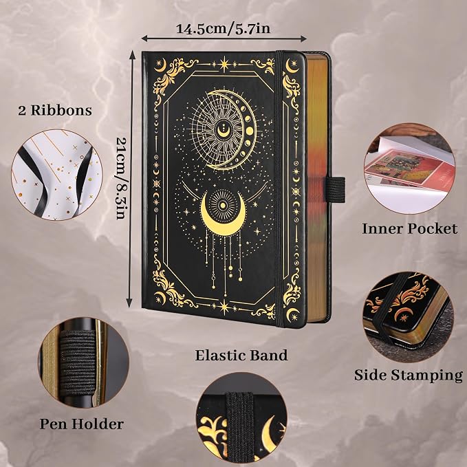 TIEFOSSI Lined Journal for Women Men, Vintage Notebooks with Bookmarks, Hardcover A5 College Ruled Notebook 316 Numbered Pages for Writing, Daily Journal for Work School, Note Taking | Vintage Diary with Bookmark, Hardcover A5 College Ruled Notebook 31...