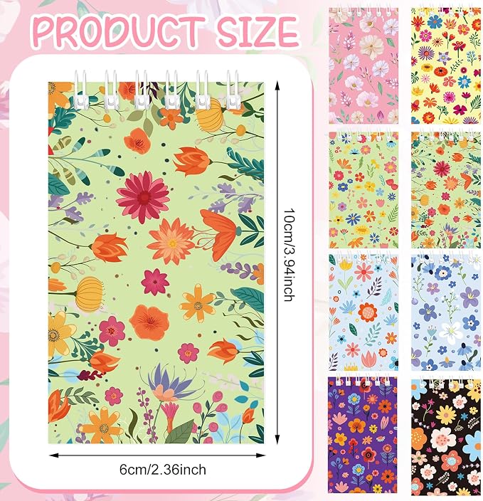 48 PCS Floral Pens Flower Ballpoint Pens Flower Notepads Set Back to School Gift Employee Gifts School Office Supplie, Wedding Favors, Floral Design, Bridal Shower Office Home Party Present Giving