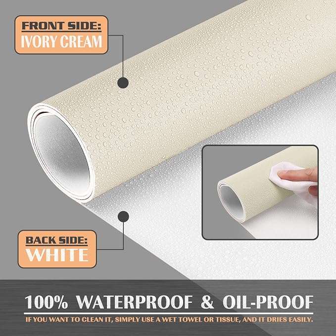 K KNODEL Extra Large Desk Mat, Leather Mouse Pad (35.4"x17", Ivory Cream) | Desk Pad, Keyboard Pad, Computer and Laptop Mat, Desktop Protector and Cover, Writing Pad and Blotter for Home Office