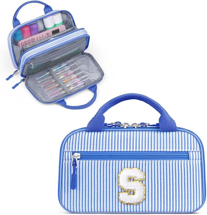 YOOLIFE Blue Pencil Case for Girls, Pencil Pouch Bag, Aesthetic Pen Pouch School Supplies for Teen Girls, Blue S