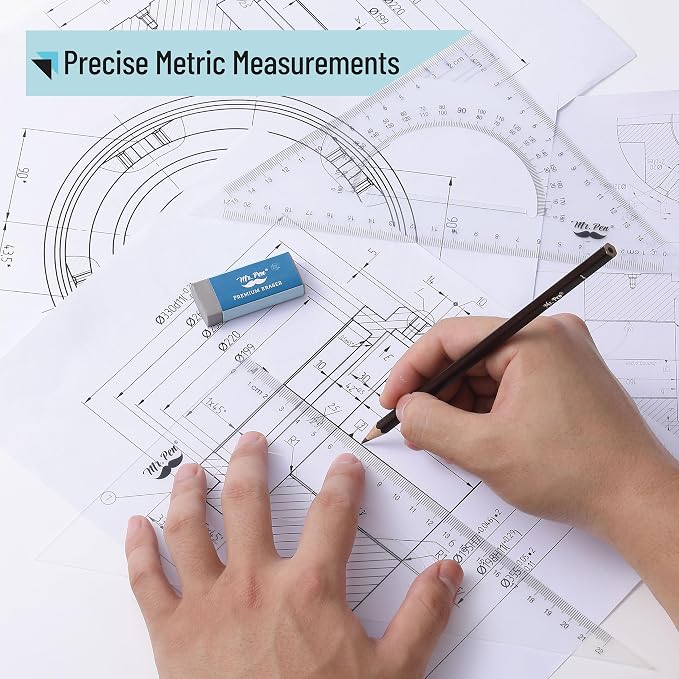 Mr. Pen- Triangle Ruler, 2 Pack, 22&15cm, 30/60 & 45/90 | Right Triangle Ruler for Drawing