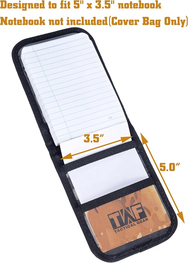 Notebook Cover Notepad with Cover Flip Notepad Holder Fit 3.5 * 5.0 inch Notebooks（Ballistic Nylon