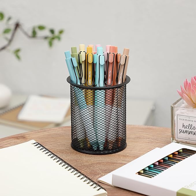 Mr. Pen- Retractable Gel Pens, 12 Pack, Black Ink, Pastel Barrels | Fine Point 0.5 mm, Fast Dry, Smooth Writing, Cute Pens for Drawing, Writing Planner and School Supplies