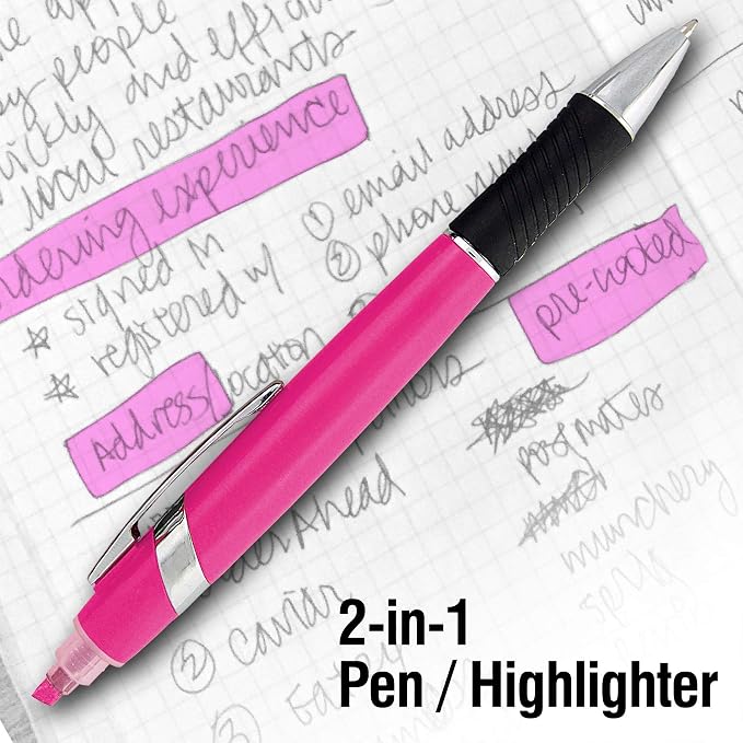 SyPen Highlighter with Ballpoint Pen Combo, Comes in an array of bright colors, 10 pack