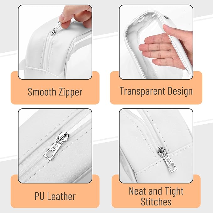 Mr. Pen- Clear Pencil Pouch, Large Capacity Makeup Pouch | Clear Pen Pencil Case, Cosmetics Bag, Multi-Purpose for Travel, School, Teen Girls, Transparent Stationary Bag