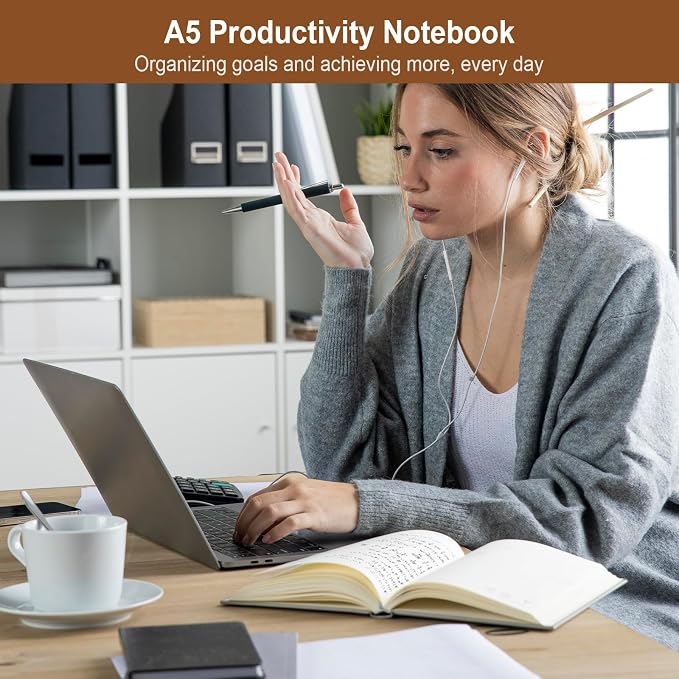 ViVin Lined Journal Notebooks,3 Pack,192 Pages,Medium 5.5 x 8.3 inch,College Ruled,A5 Hardcover Notebooks,Journaling Notebooks for Professional Office Work,Writing, School