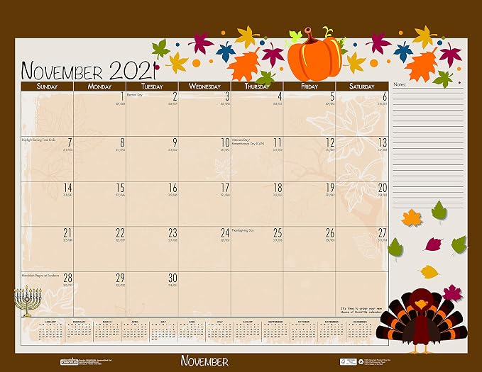 House of Doolittle 2021 Monthly Seasonal Desk Pad Calendar, 18.5 x 13 Inches, January - December (HOD1396-21)