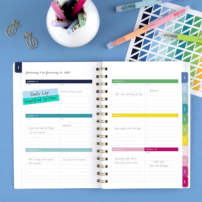 AT-A-GLANCE 2027 Planner, Simplified by Emily Ley, Weekly & Monthly, 5.5" x 8.5", Berry Floral (EL59-200-27)