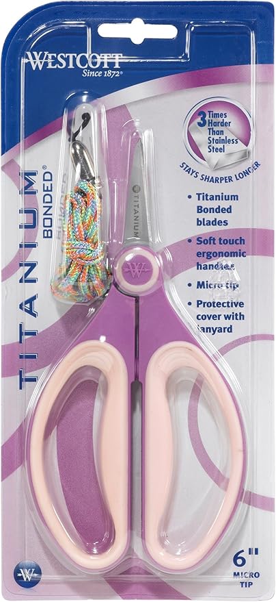 Westcott Titanium Precision Scissors, 6-Inch, Violet