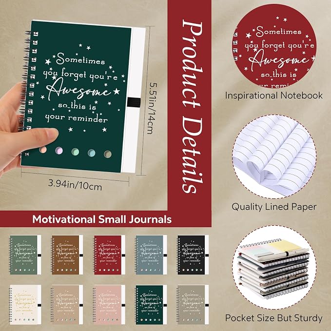 Chuangdi 20 Sets Back to School Teacher Gifts Appreciation Journal Inspirational Notebook with Sticky Notepad Ballpoint Pen Bulk Thank You Gifts for Student Staff Team Coworker Nurse(Morandi)
